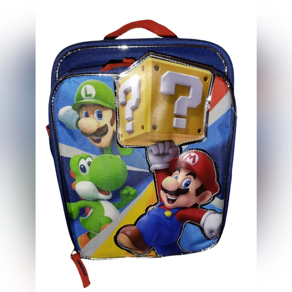 Super Mario and Luigi Nintendo Super Mario Game Time Reusable Lunch Bag